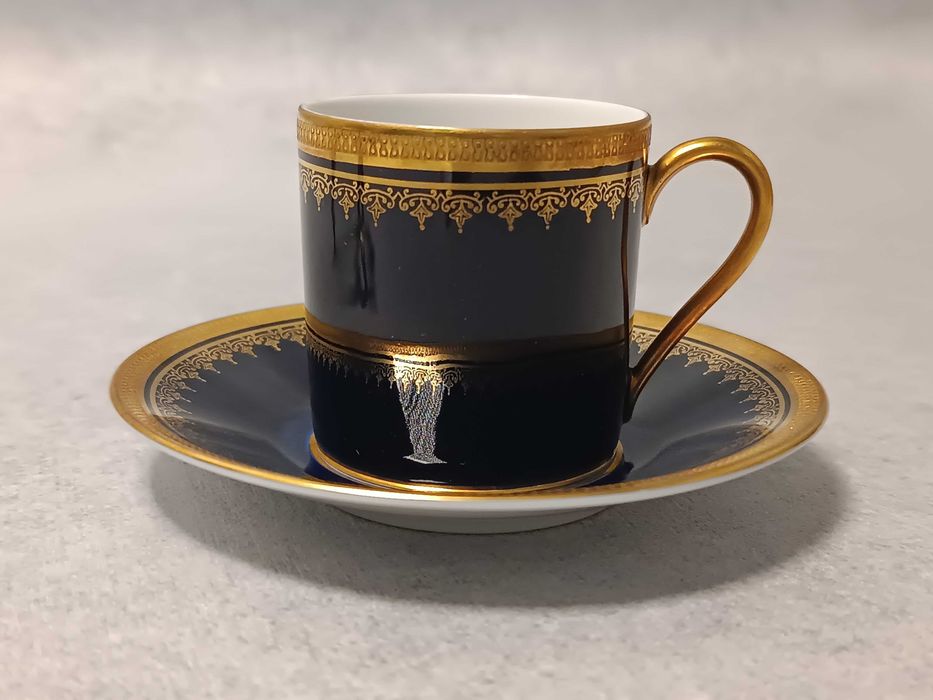 Rosenthal Kobaltowa Filiżanka Złocony Duet
