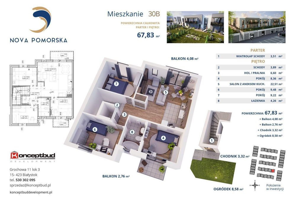 Nova Pomorska | mieszkanie 30B | 67.83 m2