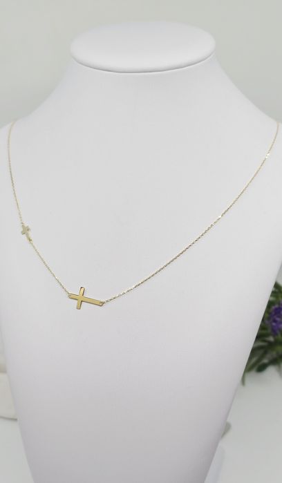 Złoty łańcuszek Celebrytka z Krzyżykiem próba 585 14k