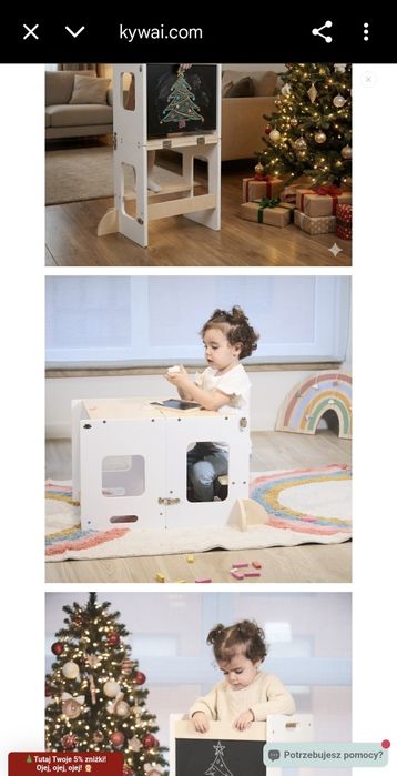 Kitchen helper 3w1 pomocnik kuchenny dla dzieci tablica krzesło stolik