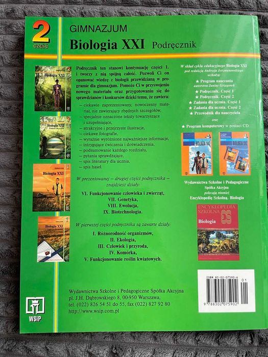 Biologia XXI – Podręcznik, część 2, gimnazjum, WSiP