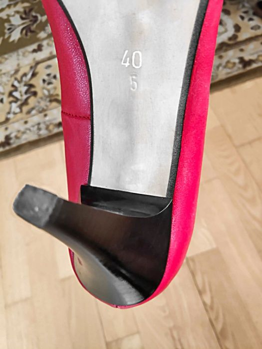 Buty szpilki czerwone skóra naturalna
