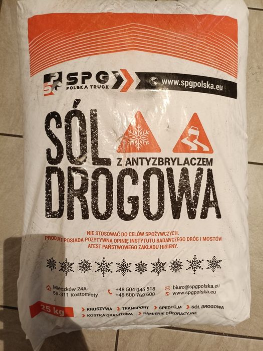 Sól drogowa workowania 25 kg