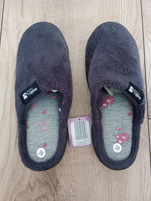 Kapcie damskie domowe ocieplane z polaru 39 Nowe