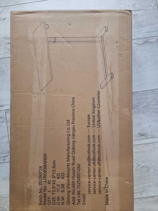 Biurko Stojące Regulowane 40x70 cm Białe Mobilne