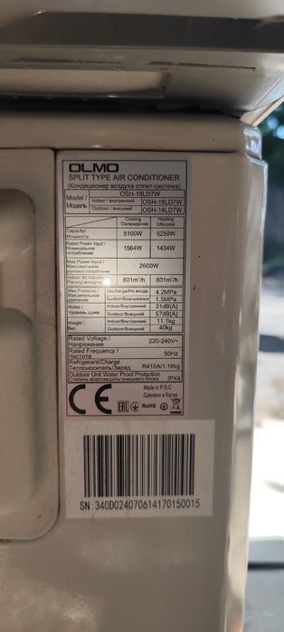 Кондиціонер спліт-система OLMO 18
