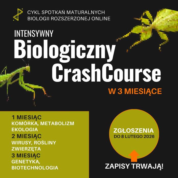 Intensywny Biologiczny CrashCourse – matura rozszerzona (ONLINE)
