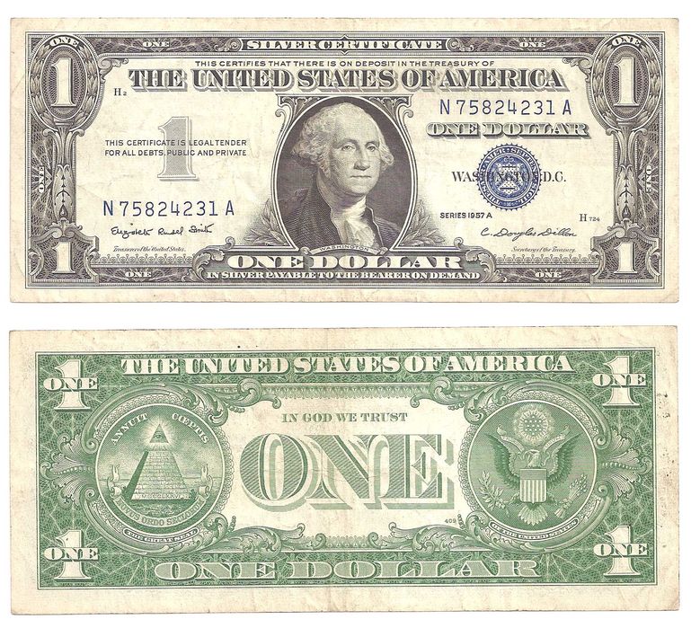 Банкнота 1 Доллар США 1957 год серебряный сертификат
