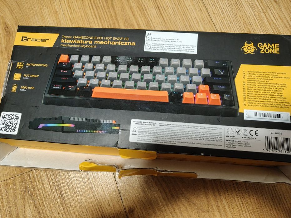 Klawiatura mechaniczna tracker Evo1 HOT SWAP 63