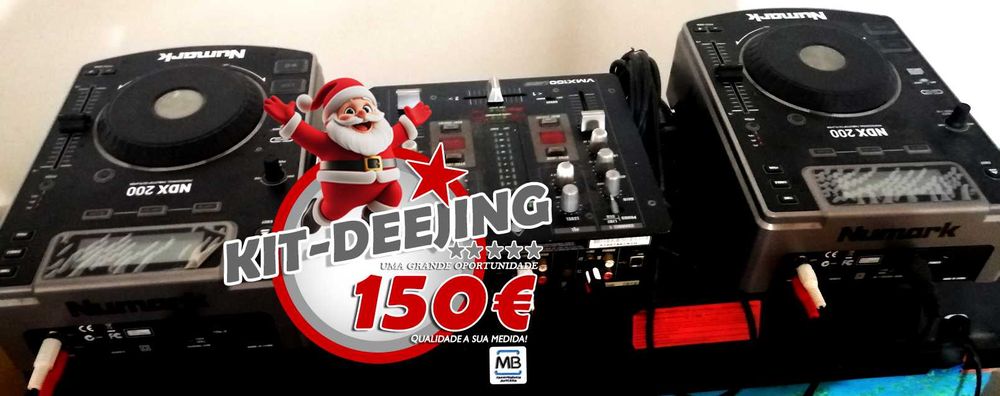 Kit Deejing (Mixer VMX 100 Behri + 2 CD PLAYER NDX 200 NUMARK + Micro)