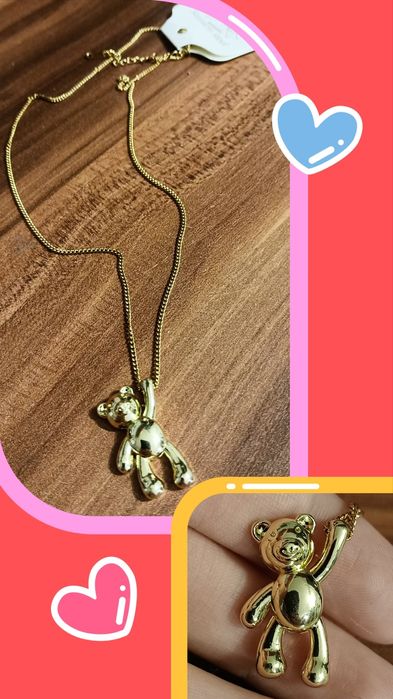 Naszyjnik miś, stal nierdzewna