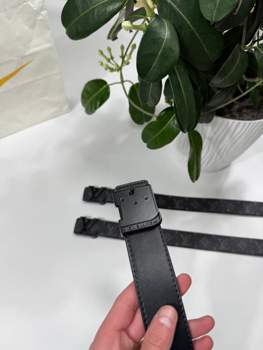 Ремінь Louis Vuitton чорний Чоловічий пояс Лв монограмний