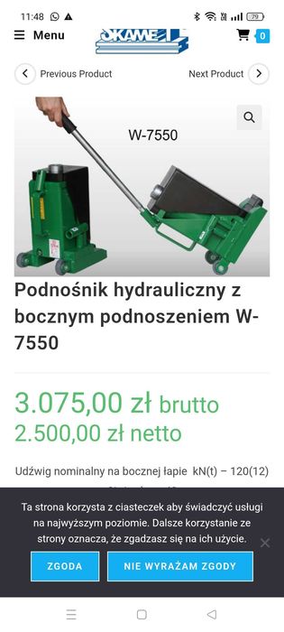 Podnośnik hydrauliczny