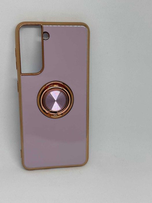 Samsung S21 Etui Case Silikonowy Obudowa Fiolet+Złoto kod 1119