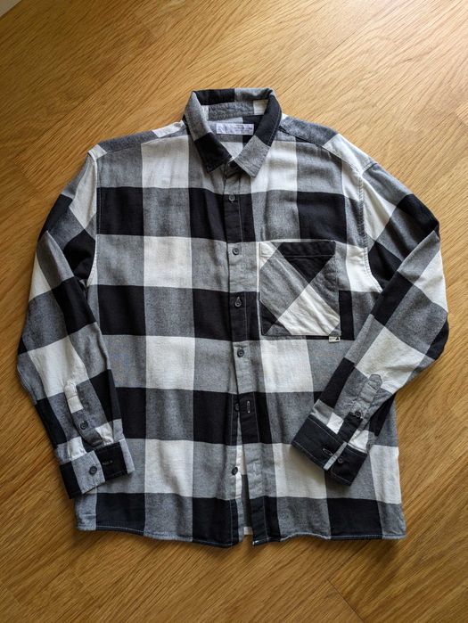 Camisa flanela Zara kids xadrez preto e branco 11/12A