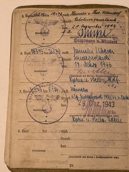 Militaria Wehrmacht documentos Soldbuch e DAF