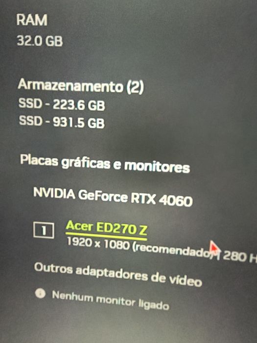 Placa Gráfica NVIDIA  4060 Rtx 8gb