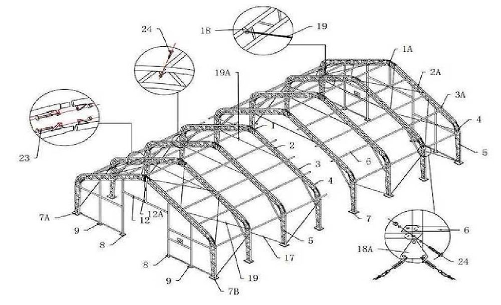 Namiot magazynowy hala ,garaż  18,3x12,2x6,4 m
