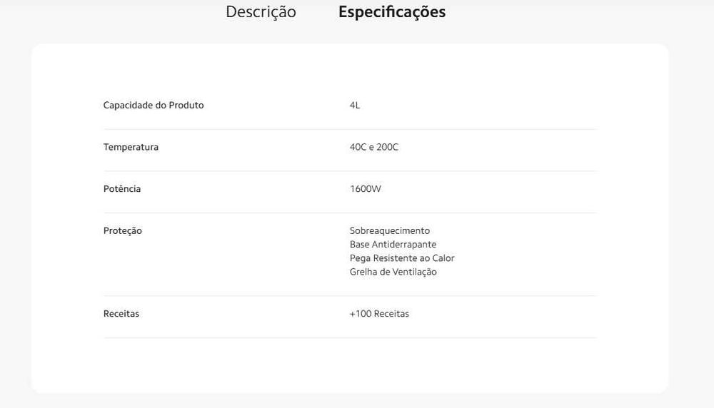 Fritadeira Xiaomi Mi Smart Air Fryer Pro 4L
