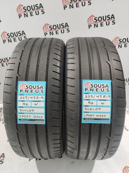 2 pneus semi novos 225-45R19 Dunlop - Oferta da entrega na sua casa