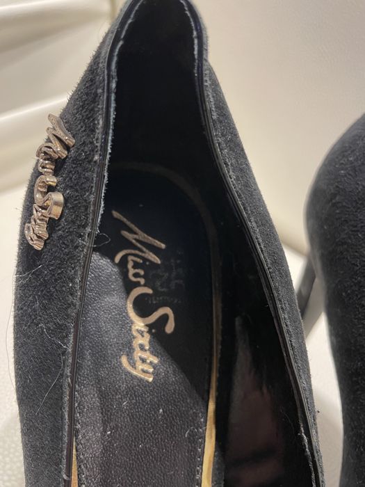 Miss Sixty sapatos preto camuça salto 12 novos
