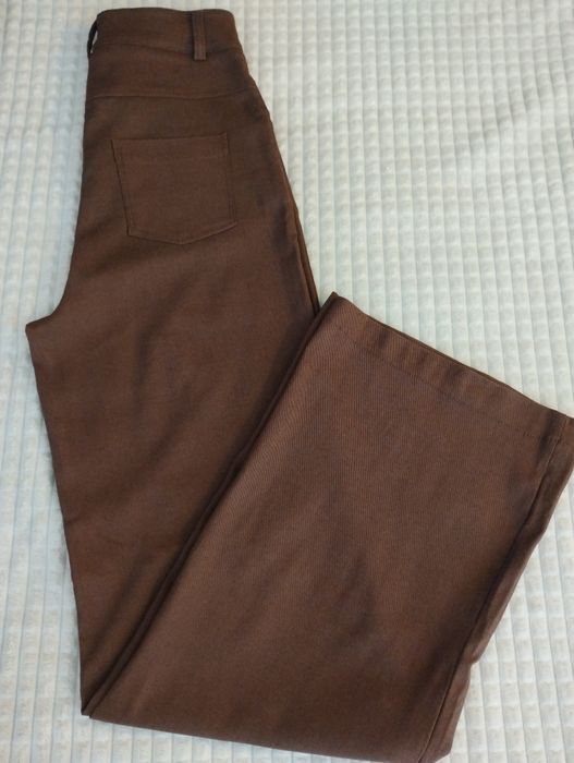 Штани в шоколадному кольорі прямого крою р. 42-44