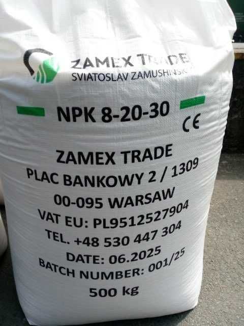 NPKS 8-20-30+3S import, jedna granula, świeże dostawy