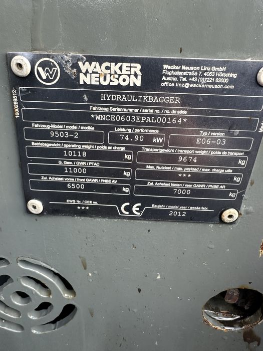 Koparka kołowa Wacker 9503 Rotor widły duzo osprzetu