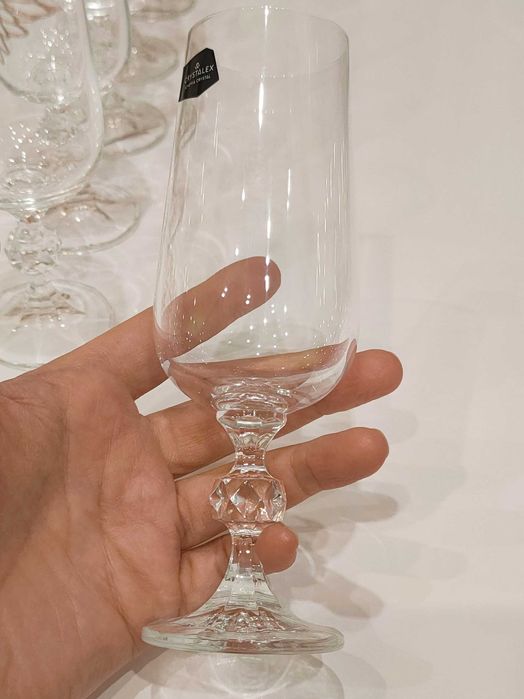 Бокалы для шампанского вина Bohemia 190мл. 6шт. Чехия. Хрусталь.Новыe