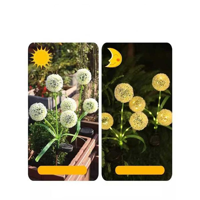 Solarne Lampki Ogrodowe LED Kwiaty Wodoodporne Z Czujnikiem