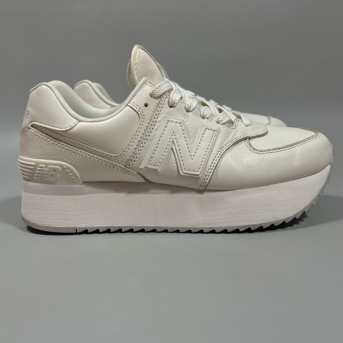 New balance 574+ platform (wl574zfw) оригінал / 41 розмір (26.5 см) жіночі білі кросівки