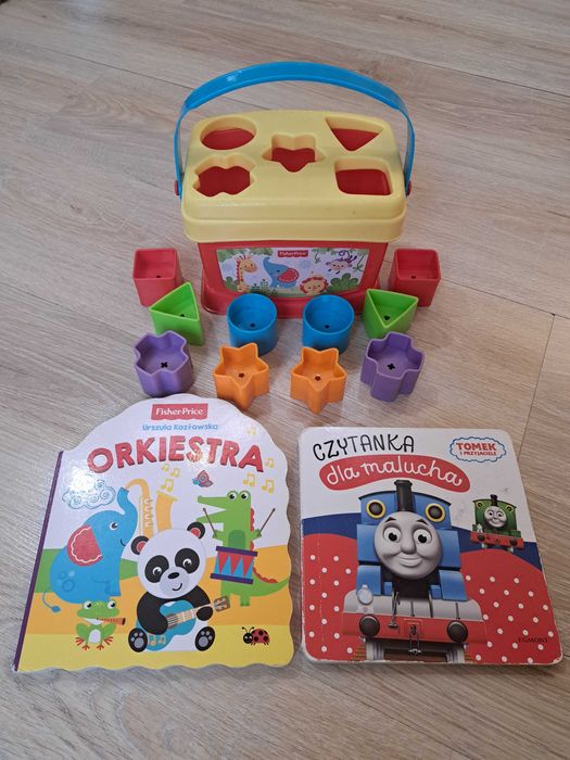 Sorter, wkładanka Fisher Price, książka Tomek, zwierzęta Fisher Price