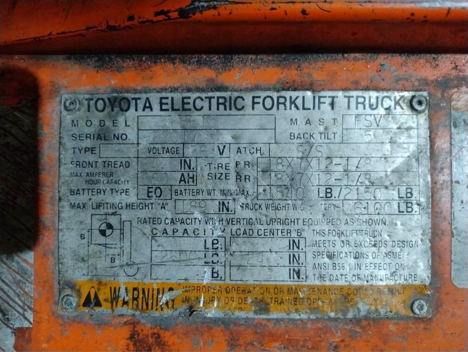 Електронавантажувач Toyota 5FBE 15