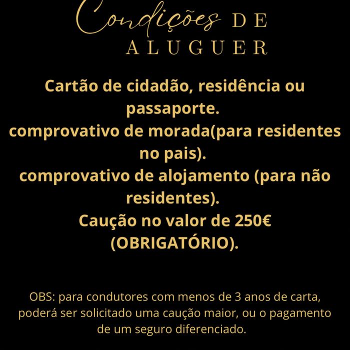 Aluguer e rent de viaturas.