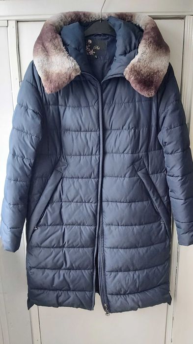 Турция! р.50 пуховик мех шиншила