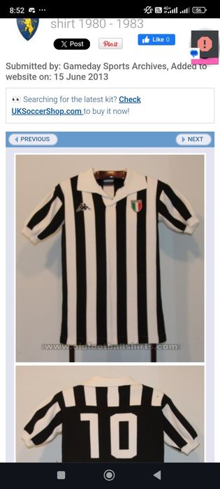 Футбольна ретро футболка Італія Ювентус XL