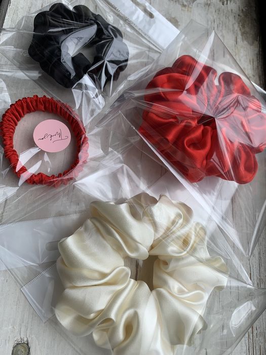 Шелковые резинки для волос. Скранчи - silk 100%