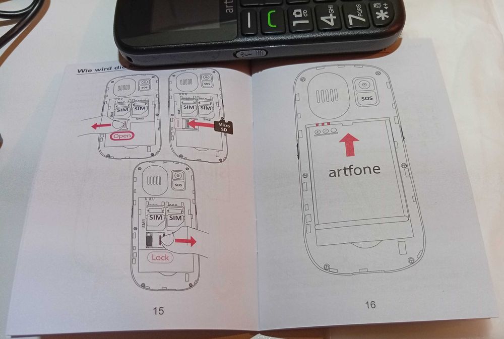 Telemóvel teclas grandes, sénior, Artfone
