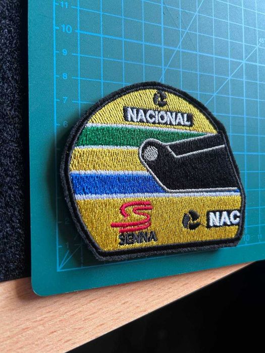 Naszywka Formula 1 Senna Helmet Velcro Patch