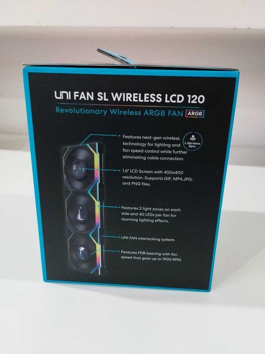 Lian Li UNI FAN SL Wireless LCD 120 Reverse Blade 12 cm Czarny 3 szt.