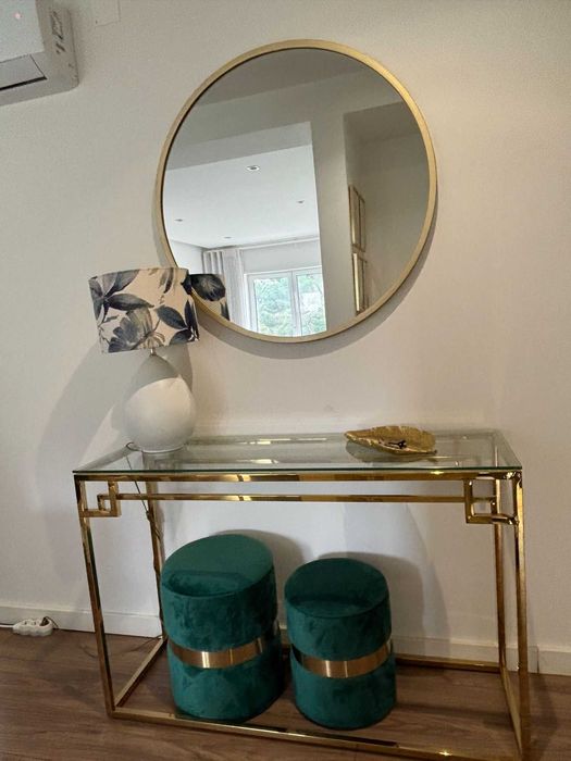 Consola Dourada de Vidro