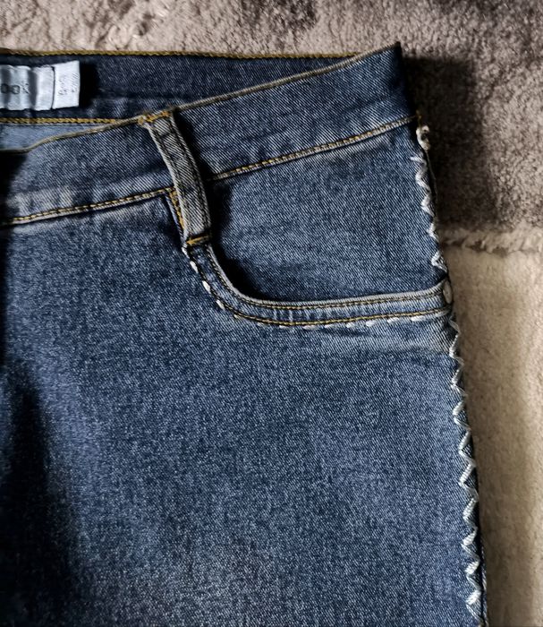 Spodnie jeans, jeansowe, vintage, dzwony, M (38)