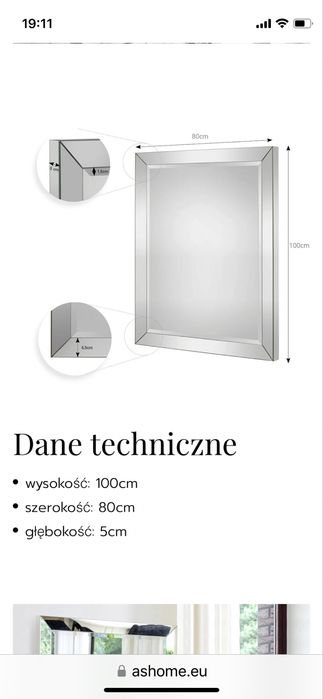 Lustro z konsolą toaletka