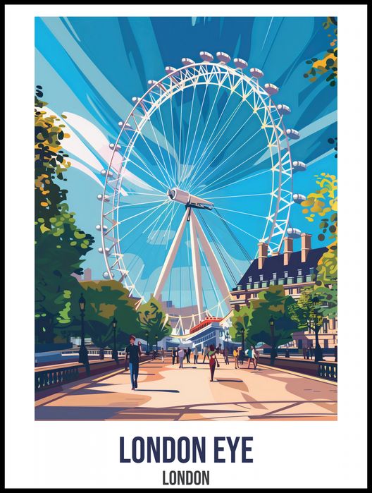 Plakat 75x100cm London Eye, London