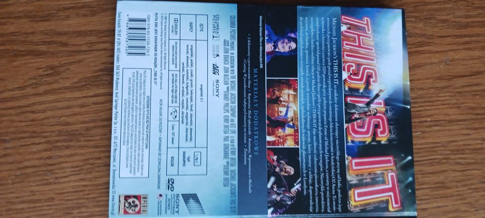 M.Jackson Film This Is It. Płyta dvd.  Michael Jackson 5IVE