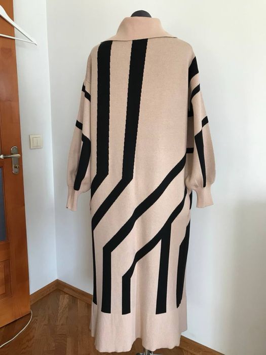Кардиган жіночий трикотажний ZEBRA геометричний принт S довгий