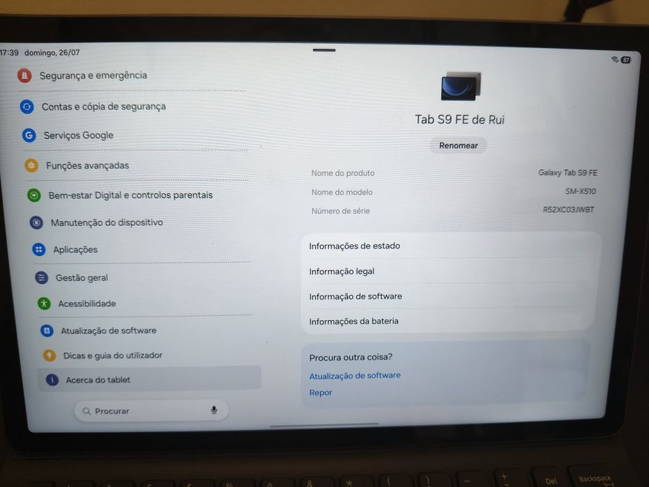 Tab Samsung S9FE