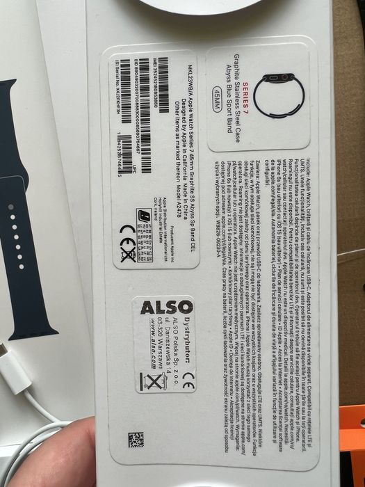 Apple Watch 7 GPS + Cellular 45mm Stal Nierdzewna (A2478) JAK NOWY !