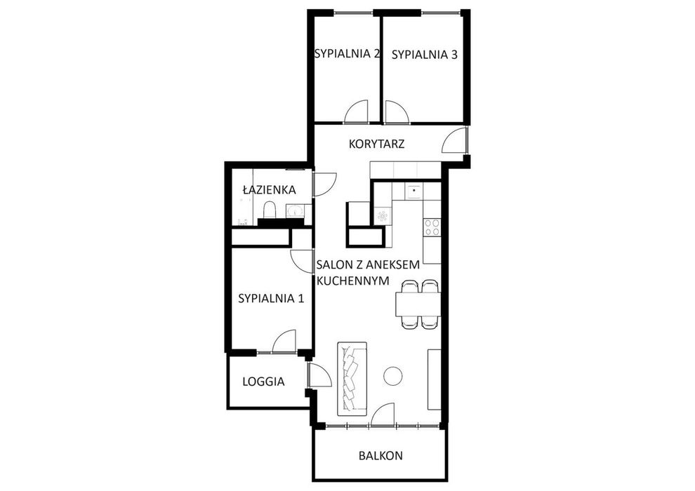 APARTAMENT z balkonem i loggią z WIDOKIEM na panoramę GRUNWALDU - Widok 2