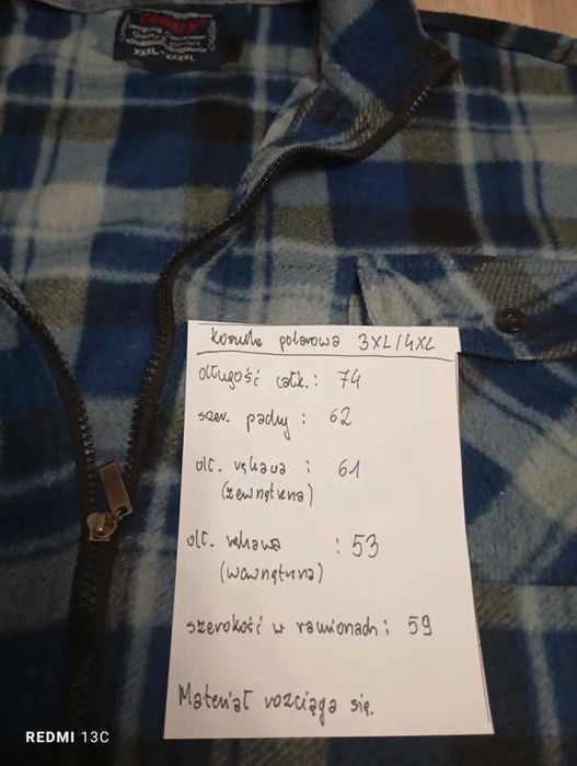 Koszula  bluza polarowa męska 3XL/4XL
